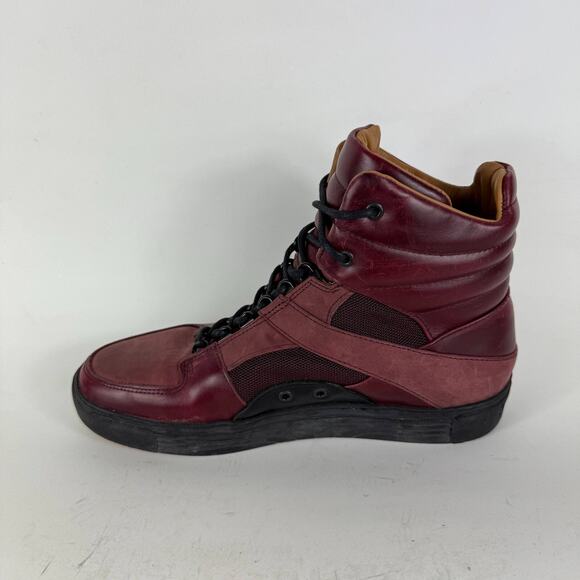 John Fluevog Run Wild Boots Men's 9 Burgundy Leather Lace Up Ankle Outdoor - Picture 6 of 10